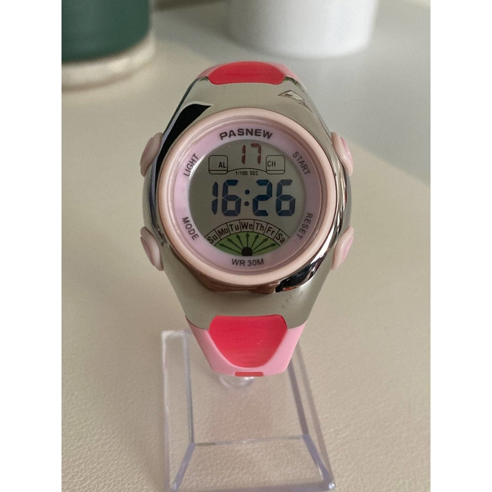Womens Digital Pasnew PSE-219 Pink Silicone Watch